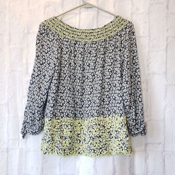 FEVER Embroidery Floral Peasant Top - Picture 8 of 11